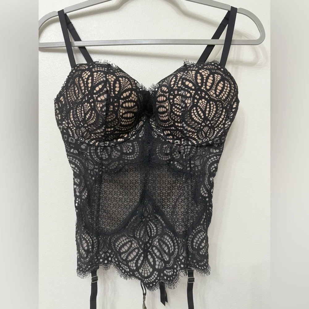 Victorias Secret Black Lace Bustier Top - Picture 3 of 7